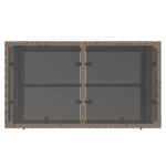 Salon de jardin avec coussins 4 pcs gris résine tressée verre – Image 7