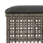Salon de jardin avec coussins 4 pcs gris résine tressée verre – Image 9