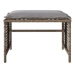 Salon de jardin avec coussins 4 pcs beige résine tressée verre – Image 5