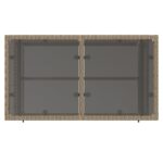Salon de jardin avec coussins 4 pcs beige résine tressée verre – Image 7
