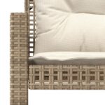 Salon de jardin avec coussins 4 pcs beige résine tressée verre – Image 10