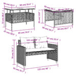 Salon de jardin avec coussins 4 pcs beige résine tressée verre – Image 12