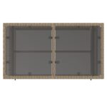 Salon de jardin avec coussins 4 pcs beige résine tressée verre – Image 7