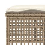 Salon de jardin avec coussins 4 pcs beige résine tressée verre – Image 9