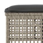 Salon de jardin avec coussins 4 pcs gris clair poly rotin verre – Image 9
