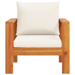 Chaise de jardin avec coussins bois massif d'acacia – Image 2