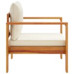 Chaise de jardin avec coussins bois massif d'acacia – Image 3