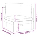 Canapé d'angle de jardin avec coussins bois massif d'acacia – Image 6