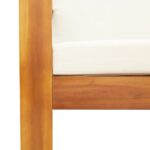 Canapé de jardin avec coussins 2 places bois massif d'acacia – Image 5