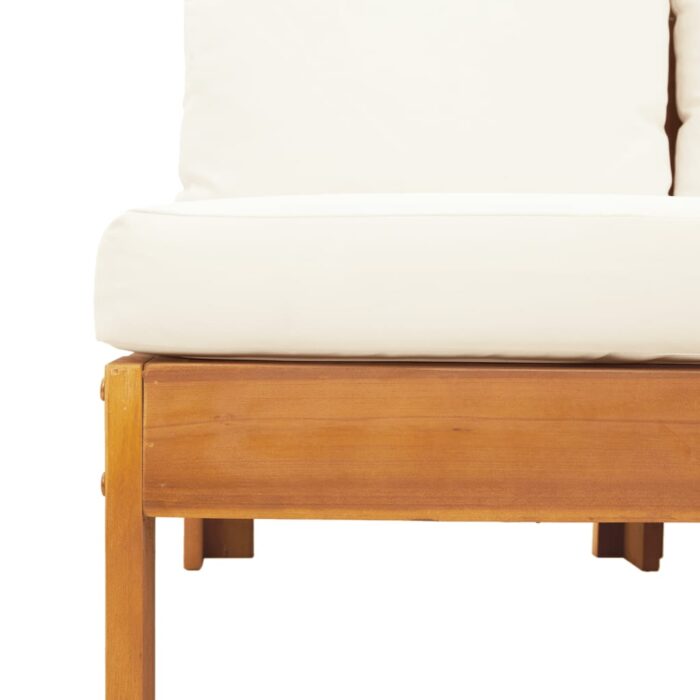 Canapé de jardin avec 1 accoudoir 2 places bois massif d'acacia – Image 5