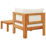 Salon de jardin avec coussins 2 pcs bois massif acacia – Image 4