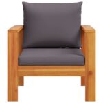 Chaise de jardin avec coussins bois massif d'acacia – Image 2