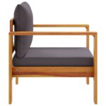 Chaise de jardin avec coussins bois massif d'acacia – Image 3