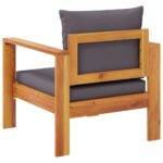Chaise de jardin avec coussins bois massif d'acacia – Image 4