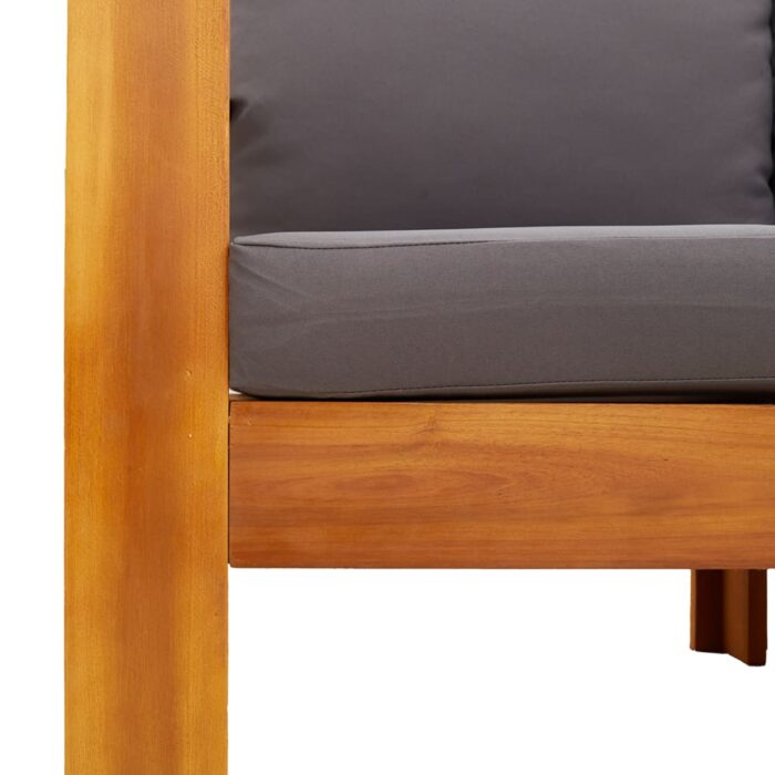 Chaise de jardin avec coussins bois massif d'acacia – Image 5