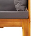 Canapé d'angle de jardin avec coussins bois massif d'acacia – Image 5