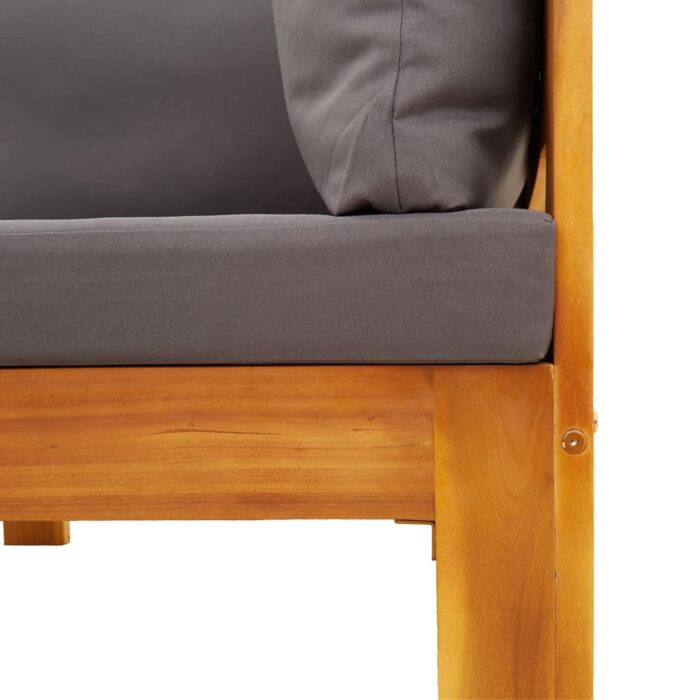 Canapé d'angle de jardin avec coussins bois massif d'acacia – Image 5