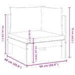 Canapé d'angle de jardin avec coussins bois massif d'acacia – Image 6