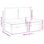 Canapé de jardin sans accoudoirs coussins 2 places bois acacia – Image 6