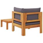 Salon de jardin avec coussins 2 pcs bois massif acacia – Image 4