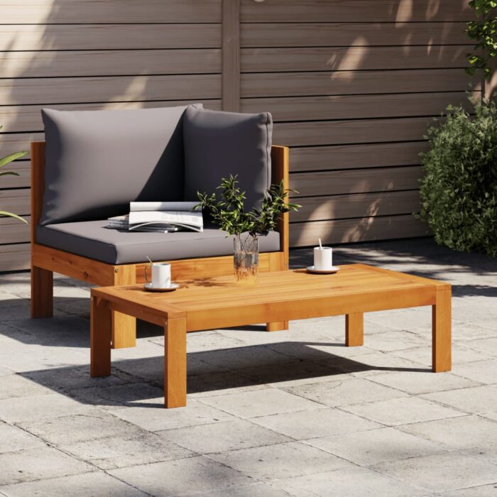 Salon de jardin avec coussins 2 pcs bois massif acacia – Image 1