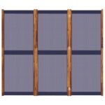 Cloison de séparation 3 panneaux bleu foncé 210x180 cm – Image 2