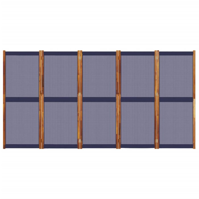 Cloison de séparation 5 panneaux bleu foncé 350x180 cm – Image 2