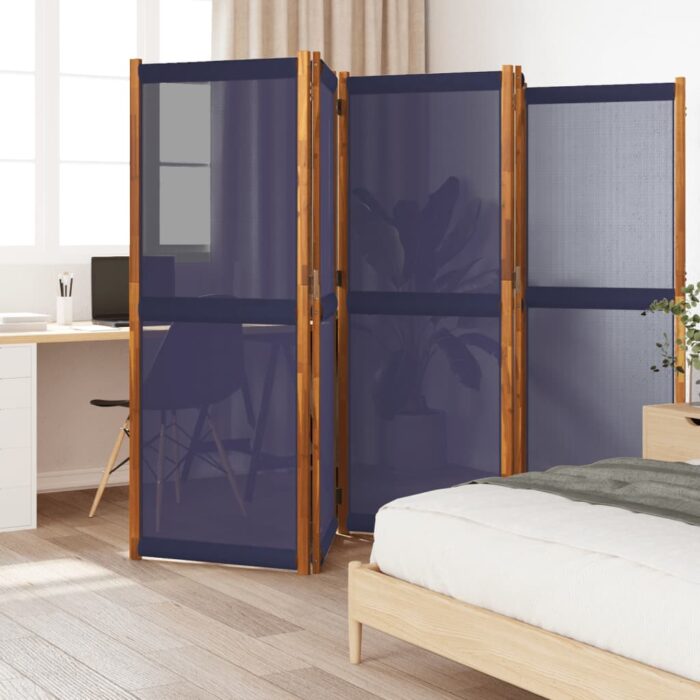 Cloison de séparation 5 panneaux bleu foncé 350x180 cm – Image 1