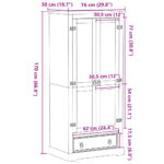 Garde-robe Corona 76x50x170 cm bois de pin massif – Image 7
