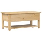 Table basse avec tiroirs Corona 100x48x45 cm bois de pin massif – Image 4