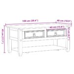 Table basse avec tiroirs Corona 100x48x45 cm bois de pin massif – Image 7