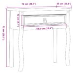 Table console Corona 73x35x73 cm bois de pin massif – Image 7