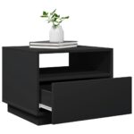 Table basse avec lumières LED noir 50x49x40 cm – Image 4