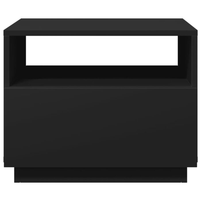 Table basse avec lumières LED noir 50x49x40 cm – Image 5