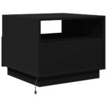 Table basse avec lumières LED noir 50x49x40 cm – Image 7