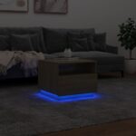 Table basse avec lumières LED chêne sonoma 50x49x40 cm – Image 3