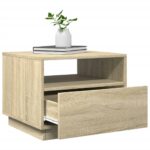 Table basse avec lumières LED chêne sonoma 50x49x40 cm – Image 4
