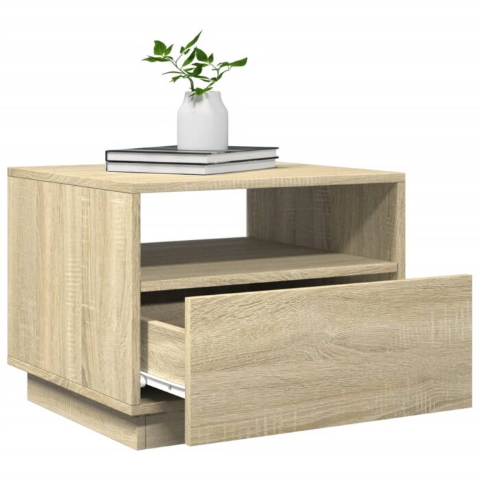Table basse avec lumières LED chêne sonoma 50x49x40 cm – Image 4