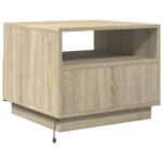 Table basse avec lumières LED chêne sonoma 50x49x40 cm – Image 7