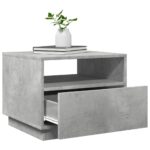 Table basse avec lumières LED gris béton 50x49x40 cm – Image 4