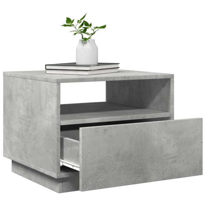 Table basse avec lumières LED gris béton 50x49x40 cm – Image 4