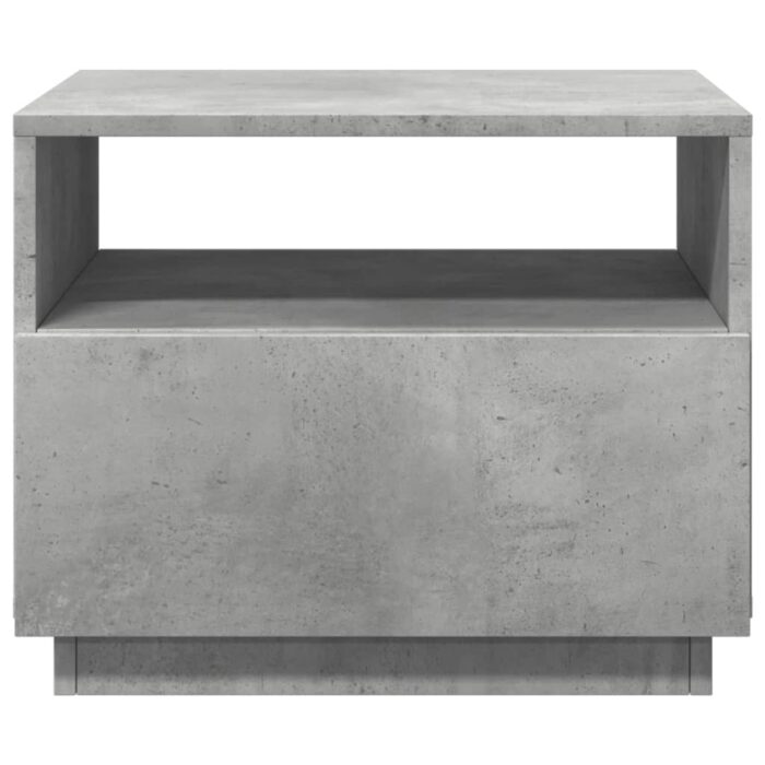 Table basse avec lumières LED gris béton 50x49x40 cm – Image 5
