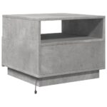 Table basse avec lumières LED gris béton 50x49x40 cm – Image 7