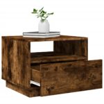 Table basse avec lumières LED chêne fumé 50x49x40 cm – Image 4