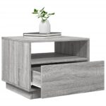 Table basse avec lumières LED sonoma gris 50x49x40 cm – Image 4