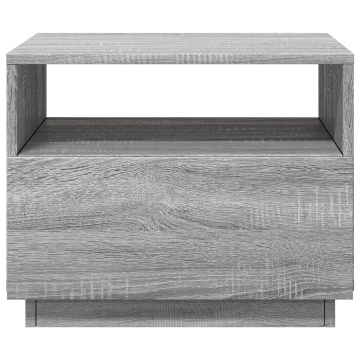 Table basse avec lumières LED sonoma gris 50x49x40 cm – Image 5