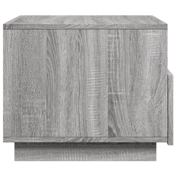 Table basse avec lumières LED sonoma gris 50x49x40 cm – Image 6