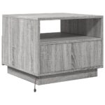Table basse avec lumières LED sonoma gris 50x49x40 cm – Image 7
