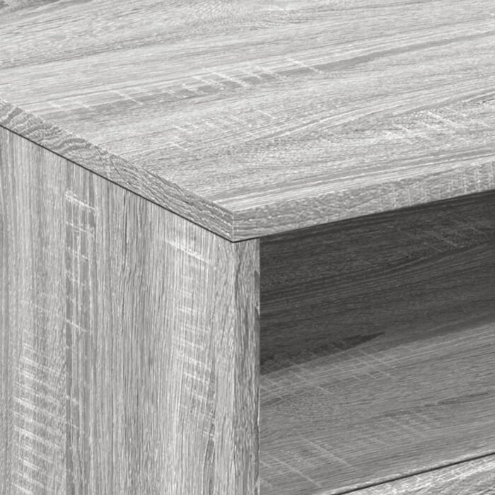 Table basse avec lumières LED sonoma gris 50x49x40 cm – Image 8