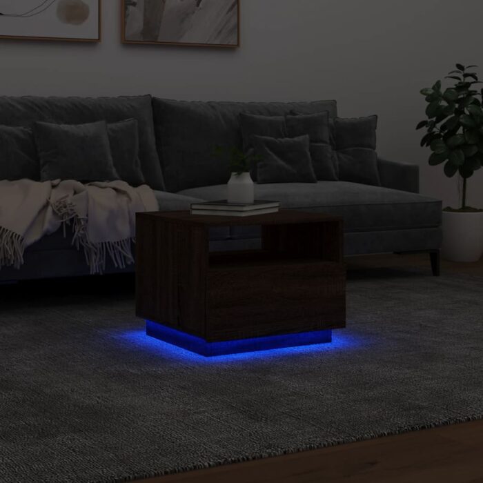 VXL8721012466012_g_en_hd_3.jpg Table basse avec lumières LED chêne marron 50x49x40 cm – Image 3